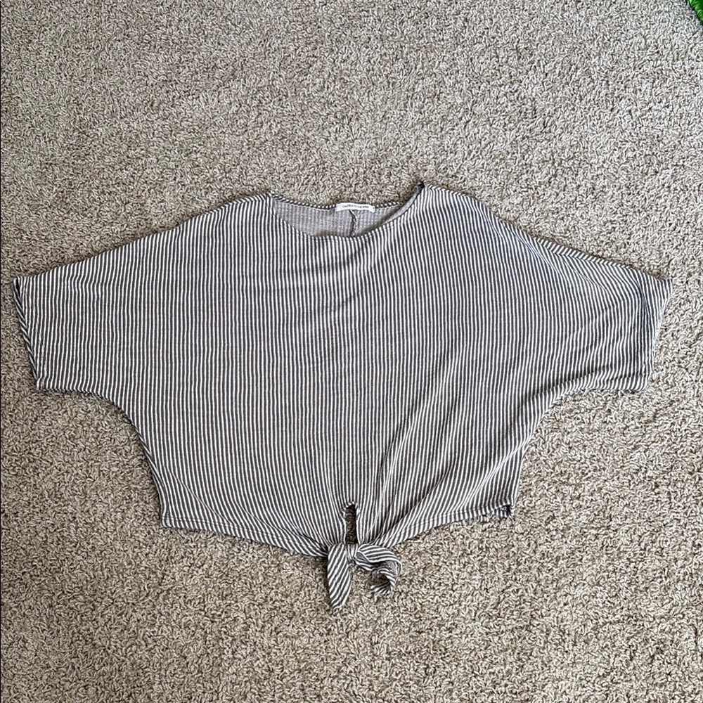 Striped brown and White Women's Top